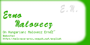 erno malovecz business card